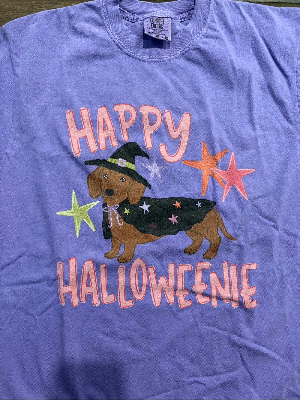 Comfort Colors 'Happy Halloweenie' Purple Graphic Tee